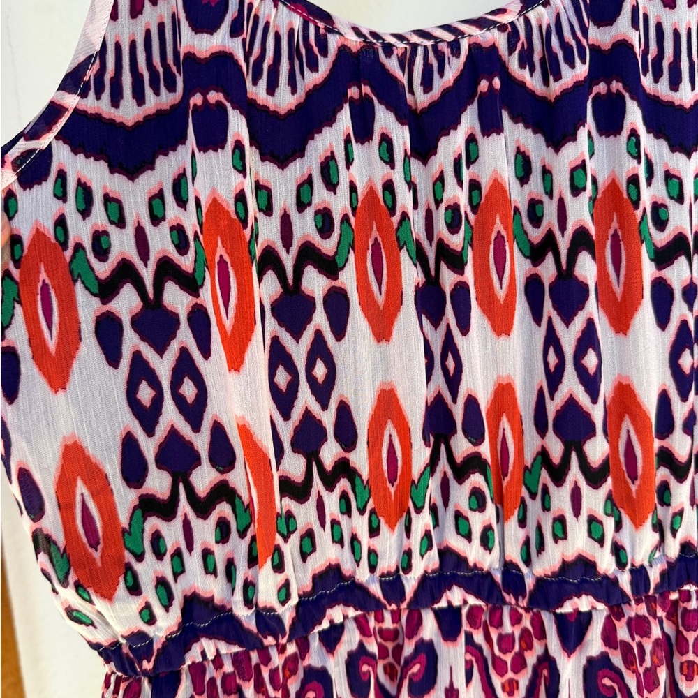 The Gap Colorful Geometric Print Spaghetti Strap Mini Dress Sz M Boho - Picture 4 of 8